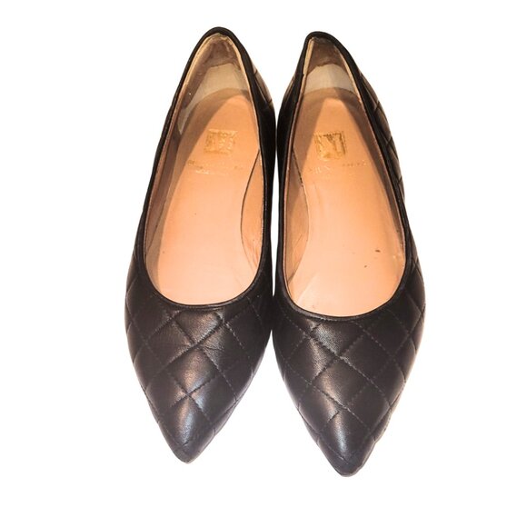 Bruno Magli Black Quilted Leather Flats. Sze 8 (IT 38) - Picture 1 of 8